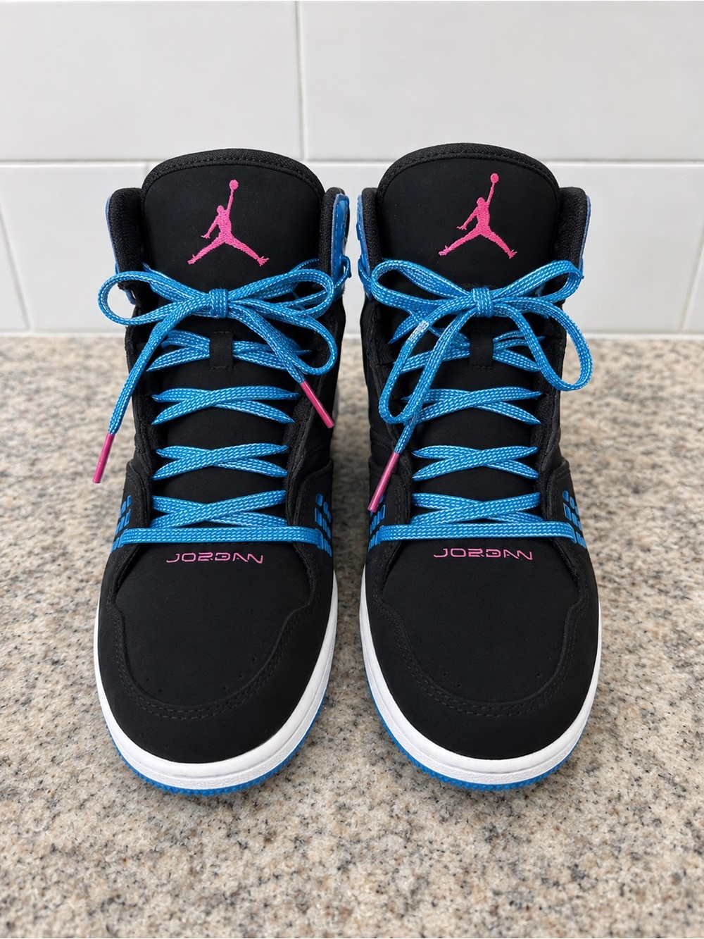 Air Jordan 1 Flight Girls Basketball Sneakers Black 371389-027 Size 5Y